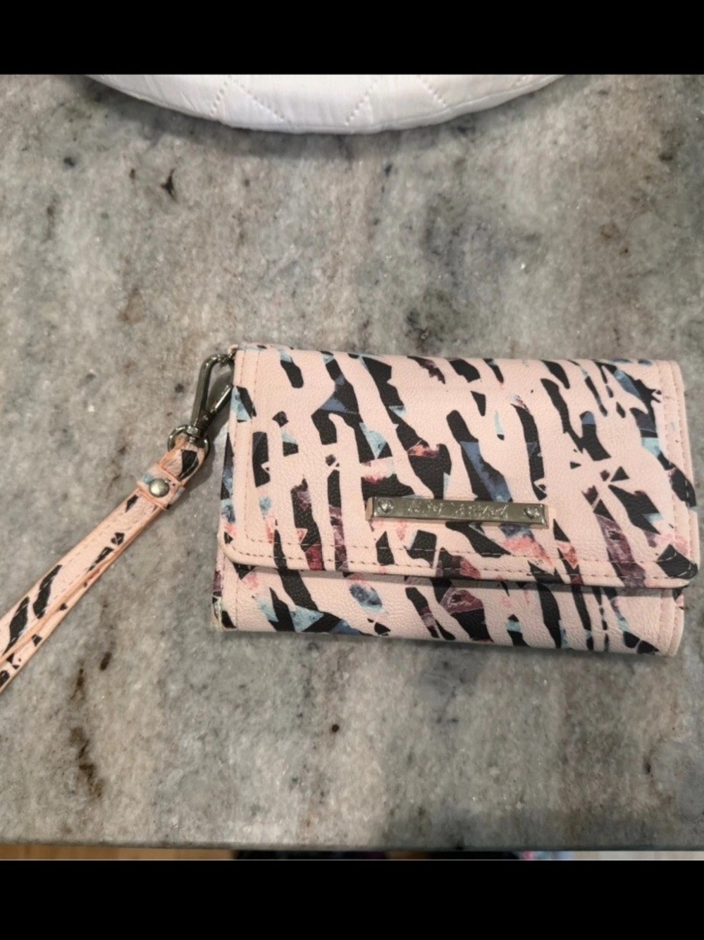 Betsey Johnson Pink Abstract Print Wristlet Wallet